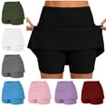 thumbnail image 1 of Babcutegg Womens Short Two Pockets Polyester&Spandex Elastic Waist Clothes for Women Light Blue L, 1 of 7