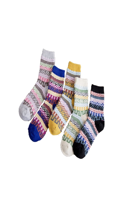 Womens Socks Keep Warm Casual Fashion Crew Socks Tight Fitting Underwear for Women Multicolor Size Free Size