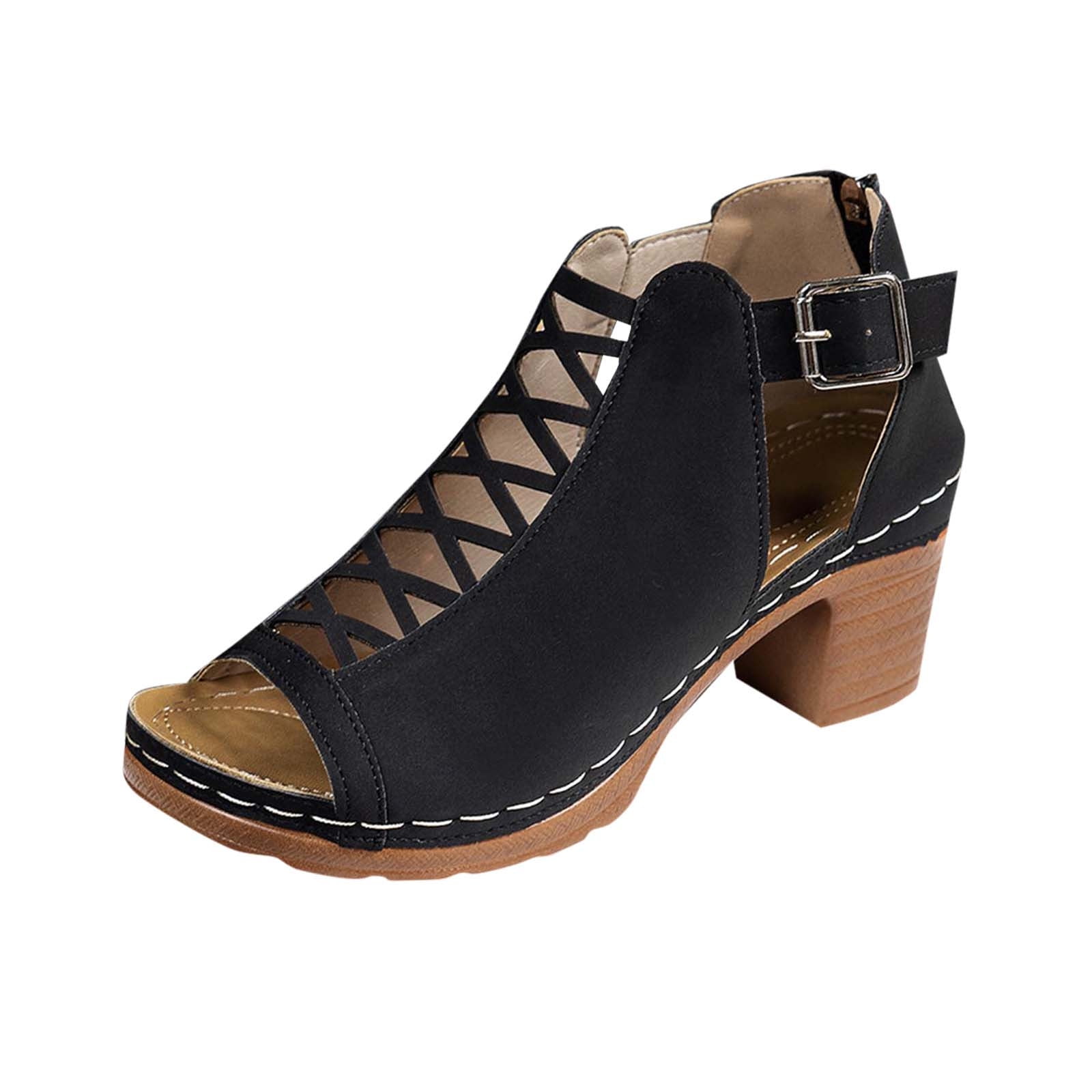 Women Sandals Pumps Summer Open Toe Shoes Females Thick Heels Ladies Shoes Women Pumps