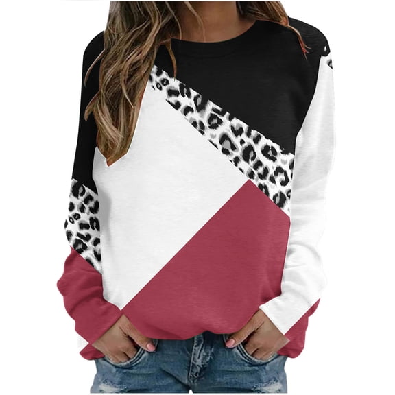 Babcutegg Womens Sweatshirts Pullover Long Sleeve Warm Womens Fall and Winter Clothes Red Size XL