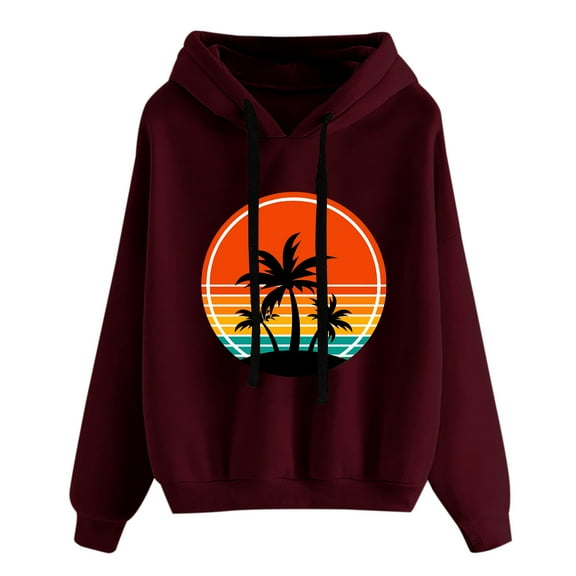 Babcutegg Womens Sweatshirts Pullover Warm Long Sleeve Womens Fall and Winter Clothes Wine Size L