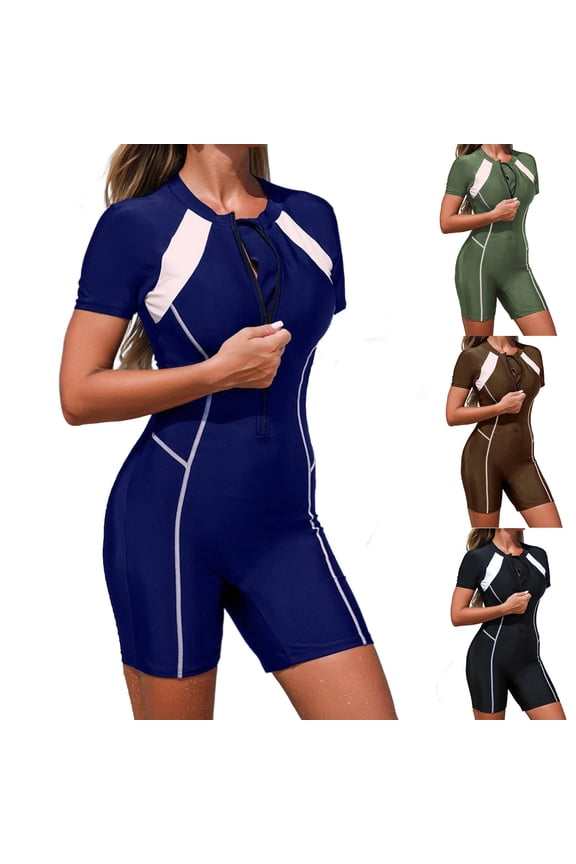 Womens Swim Wear Set Lightweight Pullover Crew Neck Casual Fashion Diving Suit for Women Black Size L