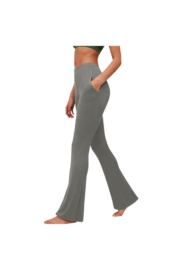 Womens Yoga Pants Lightweight Quick Dry Straight Leg High Waist Tight Fitting Sport Clothes for Women Gray Size XL