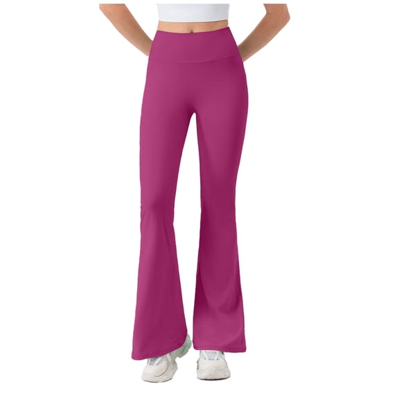 Babcutegg Yoga Pants for Women Lightweight Quick Dry High Waist Soild Color Straight Leg Womens Sport Clothes Hot Pink Size M