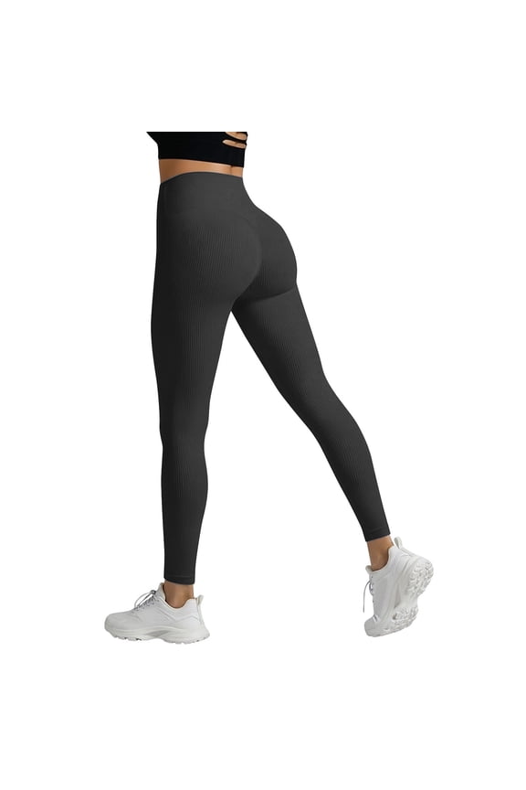 Yoga Pants for Women Tight Fitting High Waist Elastic Waist Athletic Wear Gym Pants Womens Sport Clothes Black Size S
