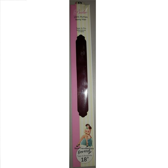 Babe 18" 100% Human Remy Hair Tape-In Pro Extensions 10 Wefts #Burgundy Beverly