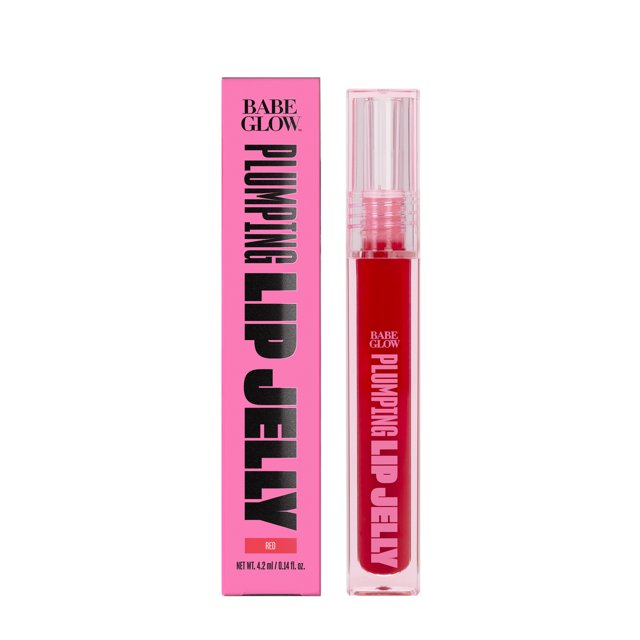 Babe Lash Plumping Lip Jelly with Hyaluronic Acid and Vitamin E, Red, 0