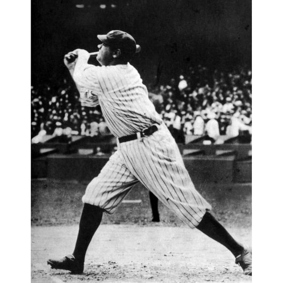 Babe Ruth At Bat History Poster Print