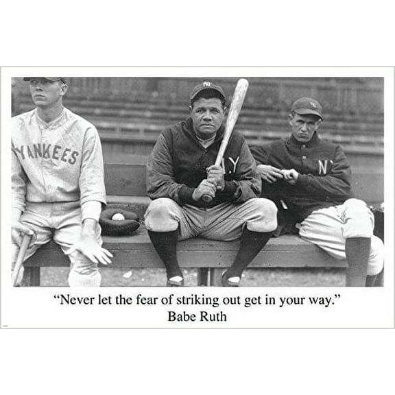 Babe Ruth Baseball Quote Sports Pic 24" x 0.01" Poster, by HSE USA
