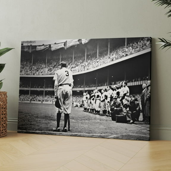 Babe Ruth Last Game Vintage Baseball 1900s Canvas Wall Art Print