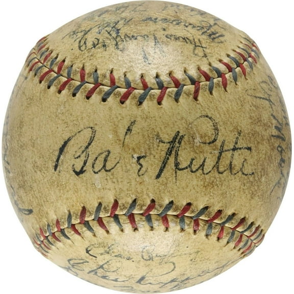 Babe Ruth Lou Gehrig 1934 New York Yankees Team Signed Baseball PSA DNA COA