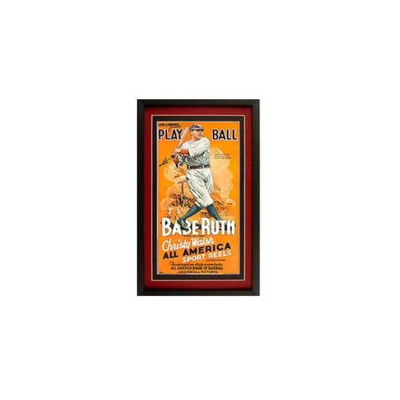 Babe Ruth Yankees Movie Poster Framed Double Mat Print