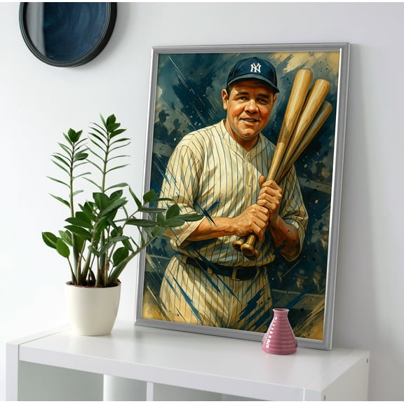 Babe Ruth Yankees Poster or Canvas Wall Art