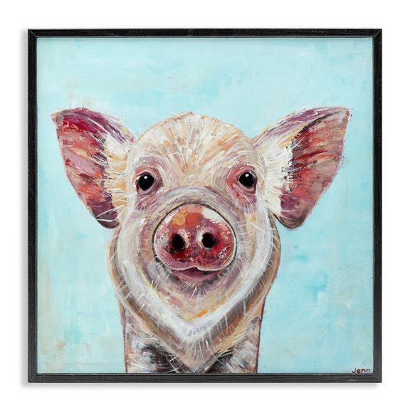 Stupell Industries Babe Screen Piglet Black Framed Giclee Art, design by Jennifer Seeley, 12 x 12