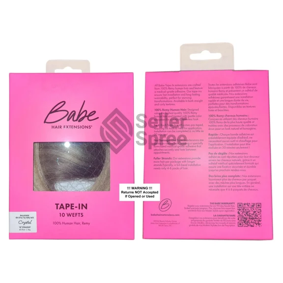 Babe Tape-In 18 Inch Straight Crystal Balayage #5B-27A/12/600/613 Hair Extensions 10 Wefts