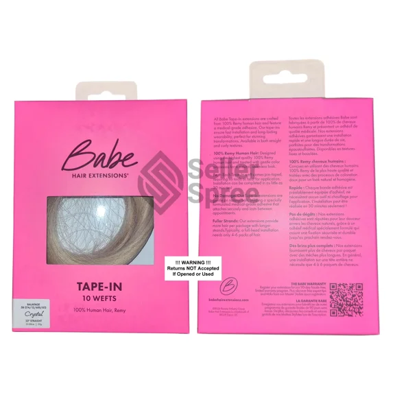 Babe Tape-In 22 Inch Straight Crystal Balayage #5B-27A/12/600/613 Hair Extensions 10 Wefts