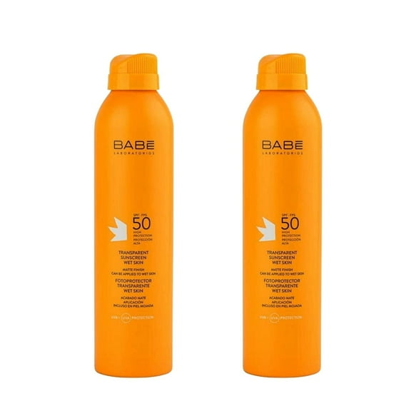 Babe Transparent Sunscreen Wet Skin Spf 50 Sun Spray 200 ml -2 Pack