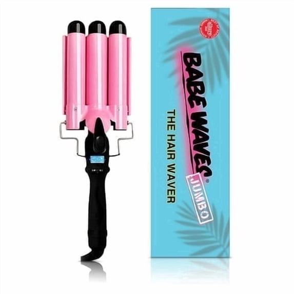 Babe Waves Jumbo Hair Curling Wand | Triple Barrel Waving Iron | Trademark Beauty Dual Voltage Hair Waver with 32mm Barrels
