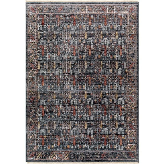 Babel Dark Gray 8' x 10' Traditional Rectangle Area Rug