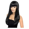 thumbnail image 1 of Babelicious Wig Adult Black Ladies Wigs One Size Female Fancy Dress Party Book Week Halloween, 1 of 2