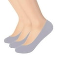 thumbnail image 1 of Baberdicy 3-Pack Women's No-Slip Silicone Grip Invisible Low-Cut Socks - Ultra Thin Breathable Non-Slip Liner for Sports & Casual Wear, Grey One Size, 1 of 3