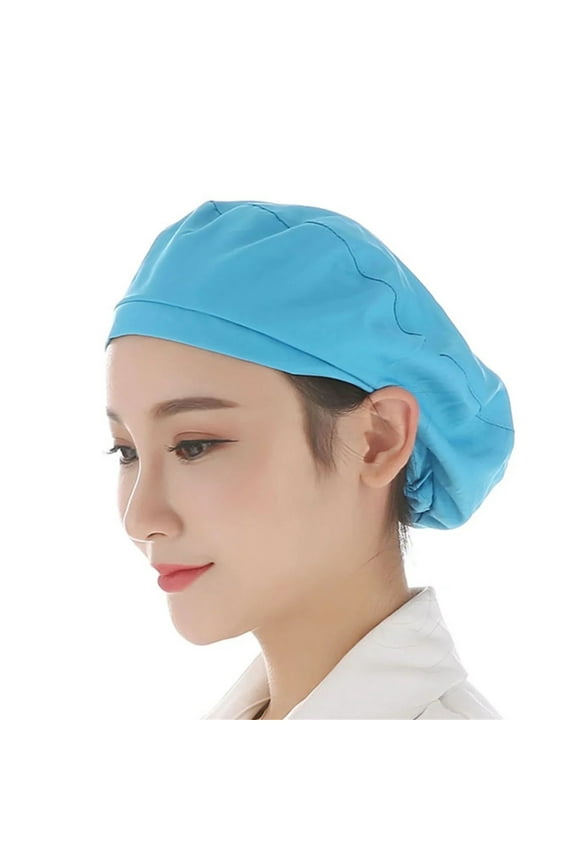Adjustable Cook Hat, Chef Hat Adjustable Chef Beanie – Breathable Cotton for Kitchen, Catering & Cooking Classes | Unisex | One Size, Blue, One Size
