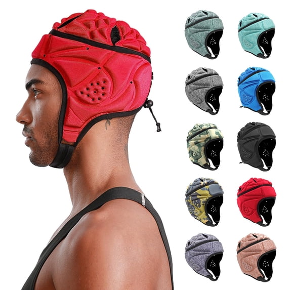 Baberdicy Adult Soft Shell Football Goalkeeper Cap, Anti-Collision Sports Headgear for Soccer Rugby Black Universal Fit