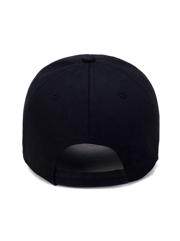 B-333 Cotton Baseball Cap - Unisex Solid Color Sun Hat, Lightweight UV Protection Outdoor Cap, Black One Size