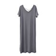 thumbnail image 1 of Baberdicy Backless Maternity Nightgown - Women's Summer Cross Strap Sleep Dress, Lightweight Nursing Friendly Pajama Dress (Dark Gray | M), 1 of 7