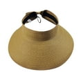 thumbnail image 1 of Baberdicy Baseball Caps In Sale Women's Summer Foldable Straw Visor with Cute Bow Tie Hat Hat Khaki, 1 of 3