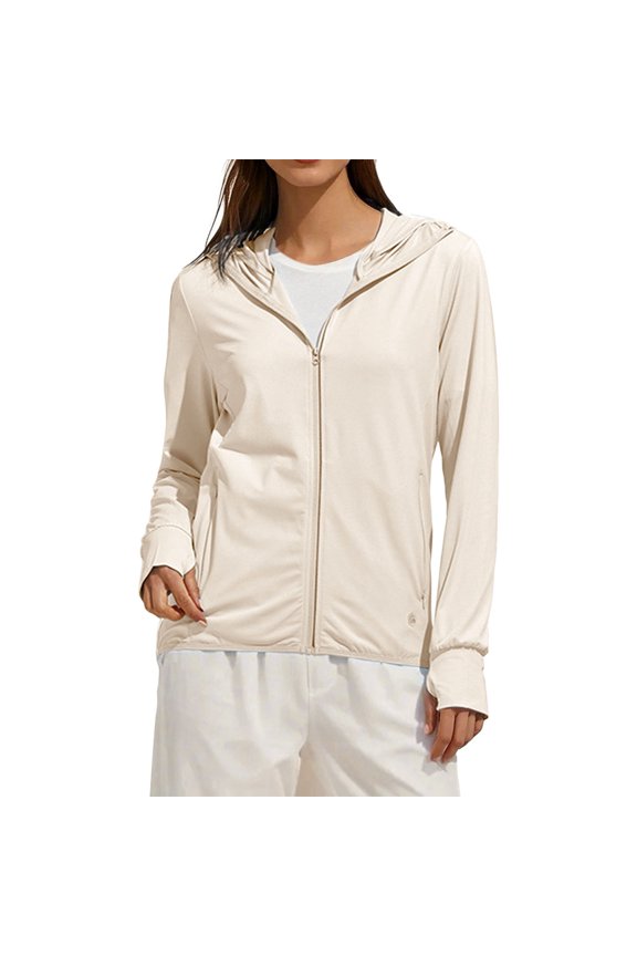 Beige Women's Ice And Sun Protective Jacket Light And Breathable Cycling Jacket, Xxl