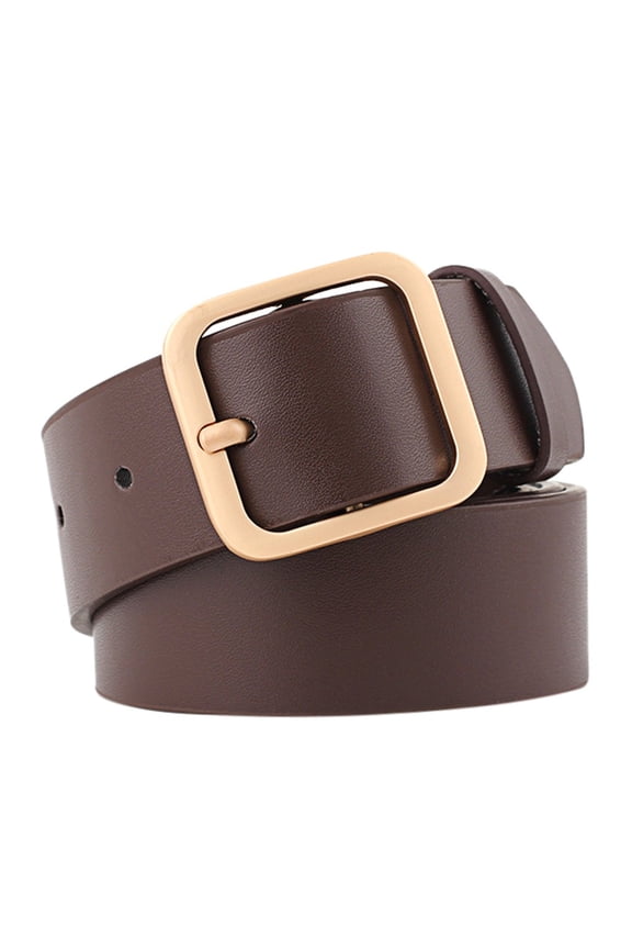 Belts for Women Ladies Decorative Belt Trend Wild Fashion Belt Buckle Belt Coffee
