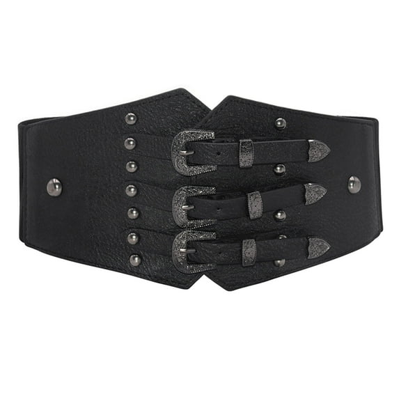 Baberdicy Belts for Women Ladies Fashion Versatile Belt Elastic Girdle Simple Dress Belt Black