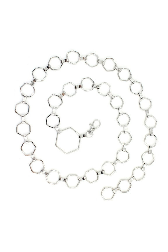 Belts for Women, Women Hook Adjustment Waist Metal String Decorative Dress Waist Small Fragrance Thin Belt Sweet Chain Belt Silver