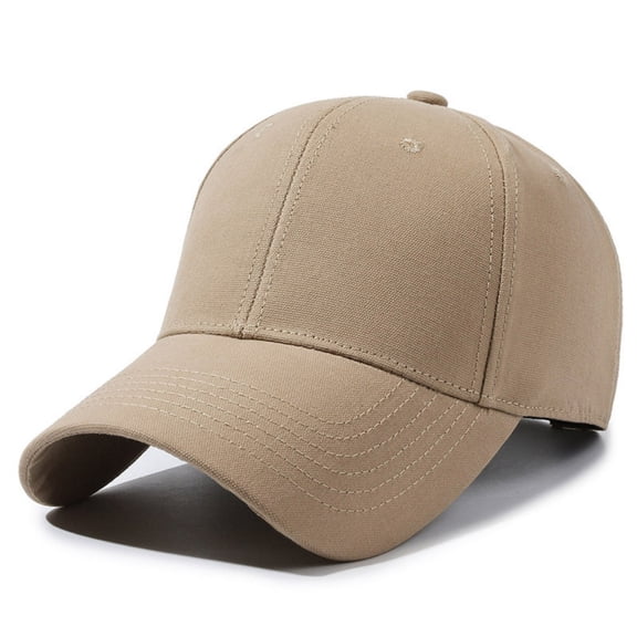Baberdicy Big Head Baseball Cap, Oversize Baseball Cap for Women with Big Head Fit, Adjustable Dad Cap in Solid Colors, Comfortable Cotton Hat for Daily Casual Wear Khaki