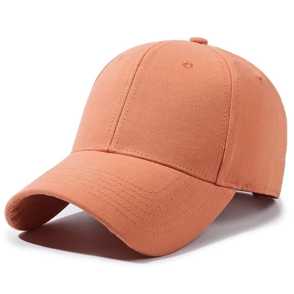Baberdicy Big Head Baseball Cap, Oversize Baseball Cap for Women with Big Head Fit, Adjustable Dad Cap in Solid Colors, Comfortable Cotton Hat for Daily Casual Wear Orange