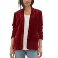 thumbnail image 1 of Baberdicy Blazer 2024 Women's Golden Velvet Solid Colour Fashion Casual Top Jacket Womens Blazer Red, 1 of 4
