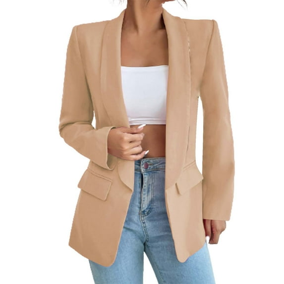 Baberdicy Blazer Jackets for Women, Women's Casual Suit Jackets Suit Long Sleeve Lapel Open Front Business Office Jackets Womens Blazer Khaki