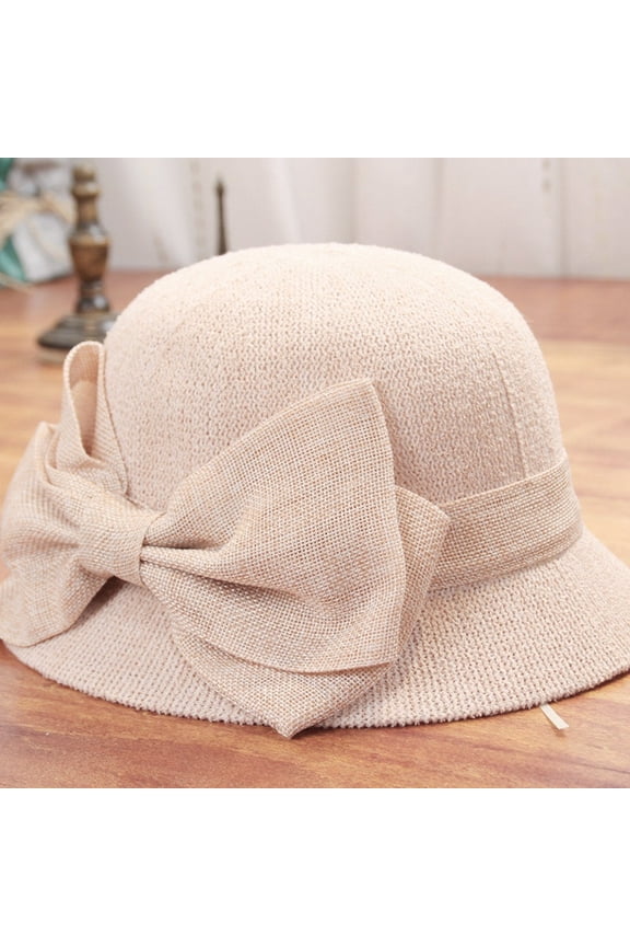 Bow Detail Bucket Hat - UPF 50+ Foldable Sun Hat, Beach to Street Style, Pink One Size