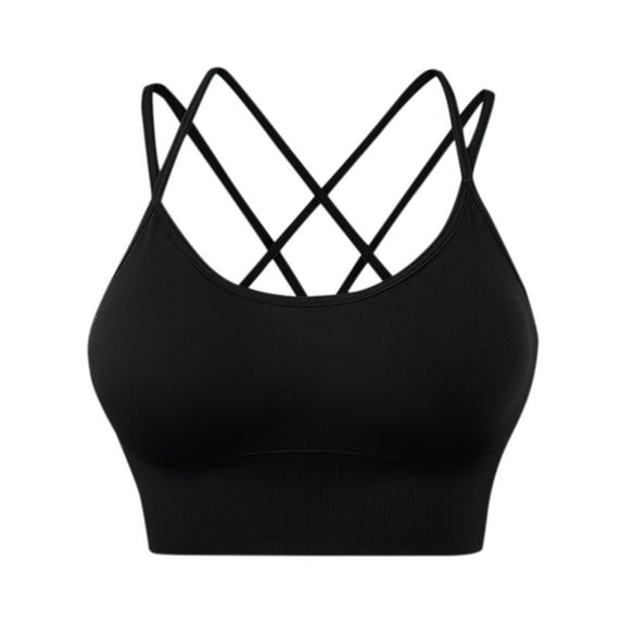 Baberdicy Bra Womens Back Sport Bras Padded Strappy Cropped Bras for Yoga Workout Fitness Low Impact Bras Underwear Women