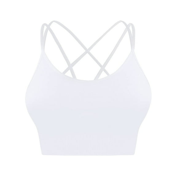 Baberdicy Bras for Women Womens Back Sport Bras Padded Strappy Cropped Bras for Yoga Workout Fitness Low Impact Bras Underwear Women Womens Underwear