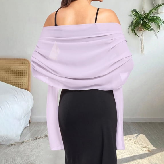 Baberdicy Bridal Party Wrap, Purple Women's Chiffon Shawl – Soft Bridal Wrap for Weddings, Events & Evening Wear One Size