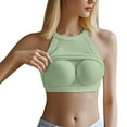 thumbnail image 1 of Baberdicy Built-in Bra Camisole - Women's Seamless Sleeveless Undershirt, Supportive Padded White Layering Tank Top (Green | XL), 1 of 6