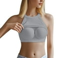 thumbnail image 1 of Baberdicy Built-in Bra Camisole - Women's Seamless Sleeveless Undershirt, Supportive Padded White Layering Tank Top (Grey | M), 1 of 6