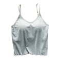 thumbnail image 1 of Baberdicy Camisole Top Clearance！Women's Solid Color Thread with Chest Pad Without Wearing Bra One Tank Top Women Basic Long Tanks Grey, 1 of 6