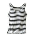 thumbnail image 1 of Baberdicy Camisole Tops for Women, Women's Stripes with Chest Pad Without Wearing Bra One Tank Top Sling Women's Tanks & Camis Black, 1 of 3