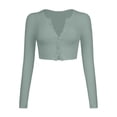 thumbnail image 1 of Baberdicy Cardigan Sweater Women's Fashion Cropped Rib Long Sleeve Knit Cardigan with Cropped Buttons Women's Cardigans B, 1 of 4