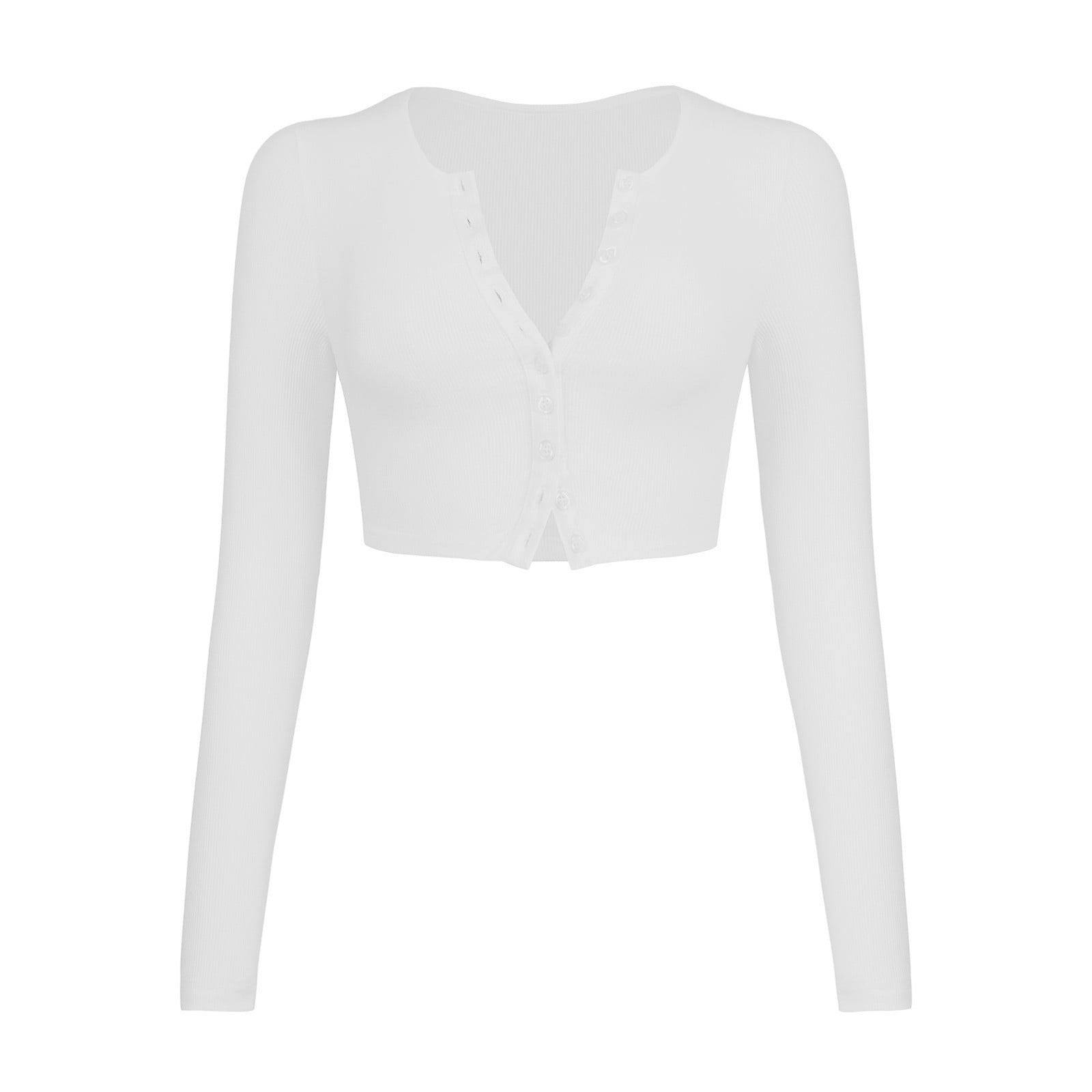Baberdicy Cardigan Sweater Women's Fashion Cropped Rib Long Sleeve