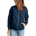 thumbnail image 1 of Baberdicy Cardigan Sweaters for Women Lightweight Women's Zip up Hoodies Teen Girls Oversized Sweatshirt Clothing Cute Fall Casual Drawstring Jacket with Pockets Plus Size Tops Navy, 1 of 8