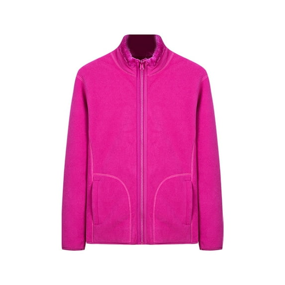 Baberdicy Cardigan Sweaters for Women Men and Women Can Wear Shake Fleece Coral Fleece Fleece Jacket Jacket Women Men Outdoor Warm Padded Thick Two Sides Wear Fleece Rushing Jacket Liner Hot Pink